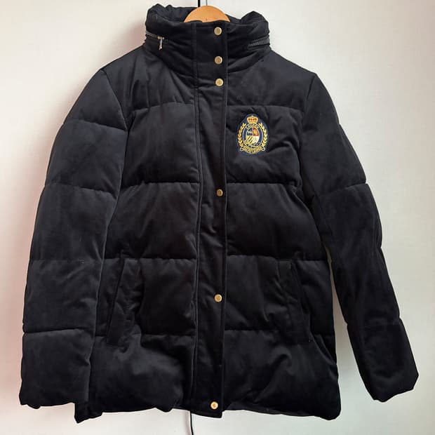 랄프로렌 빅로고 벨벳 패딩