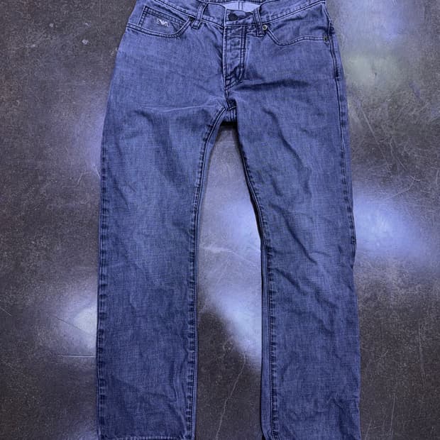 엠포리오 아르마니 주드 섹시핏 버튼플라이 데님팬츠 그레이 30