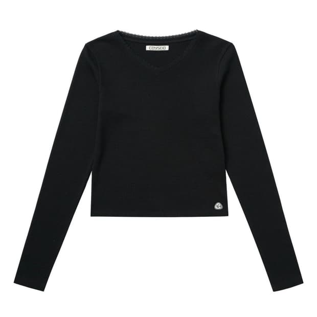 코이세이오 LACE WAFFLE LONGSLEEVES BLACK 