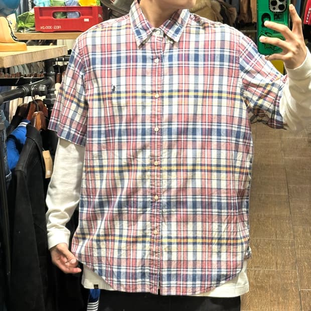 [HI] 폴로 랄프로렌 반팔셔츠 체크핑크