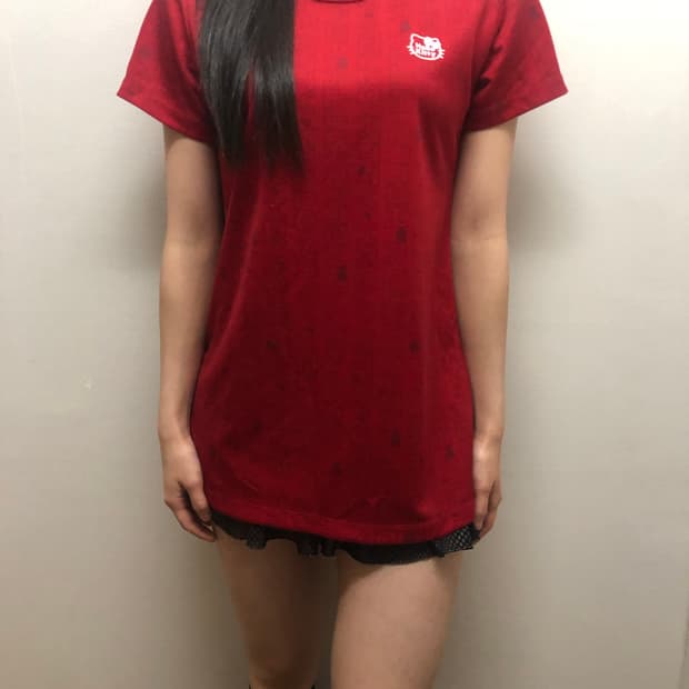 빈티지 헬로키티 레드 티셔츠