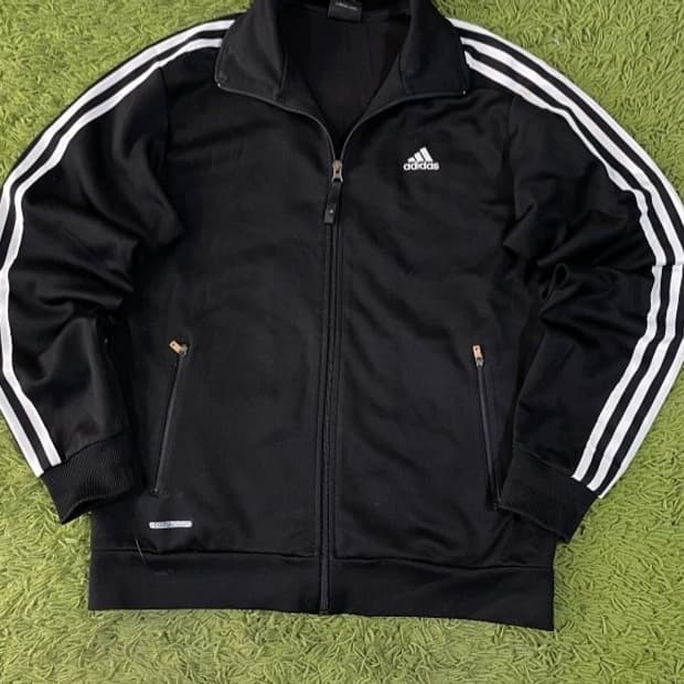 아디다스 블랙 검흰 트랙탑 져지집업 95/M
