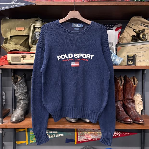 90s 폴로랄프로렌 빅핏 폴로스포츠 코튼 스웨터 N180