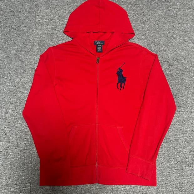 폴로 빅포니 후드집업 레드