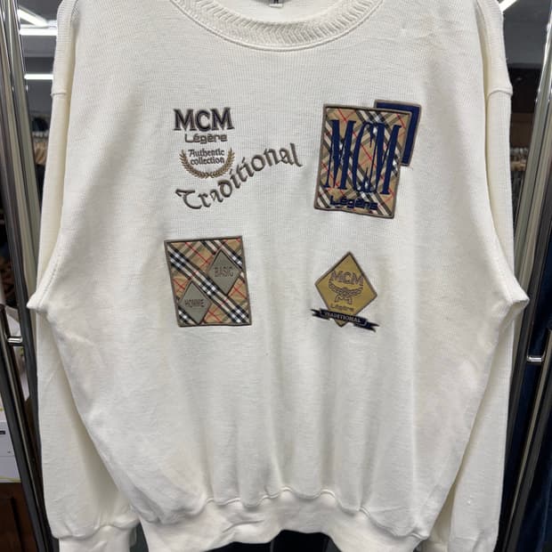 90’s MCM Legrne 빈티지 와플 맨투맨