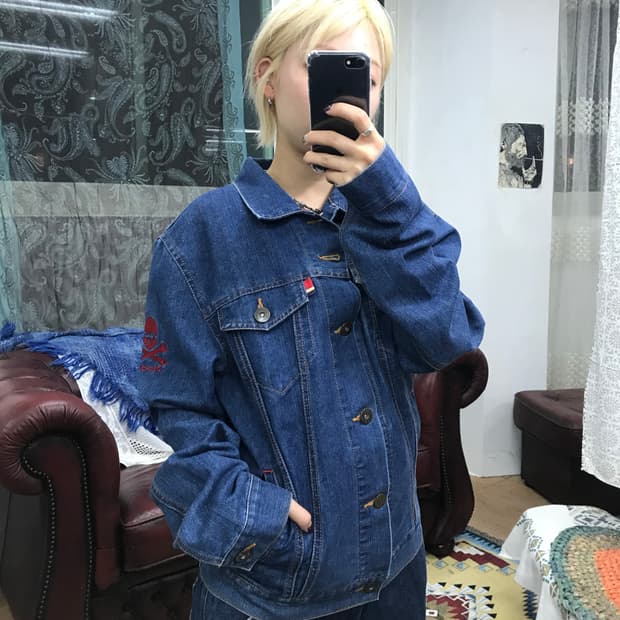 디키즈 해골 자수 데님 트러커 (Z1098)