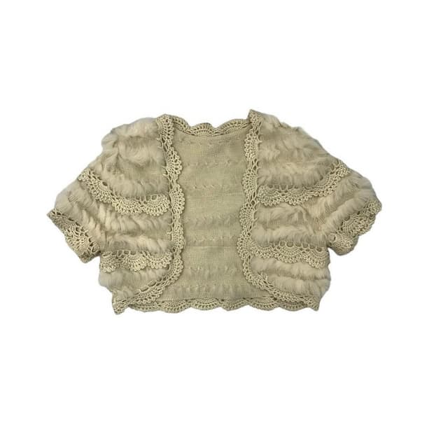 베이지 퍼 볼레로