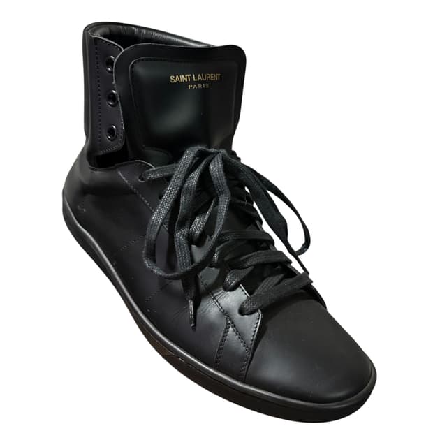 생로랑 블랙 레더 하이탑 스니커즈 43 270-280