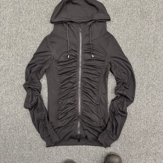 japanese vintage 여성 셔링 후드집업