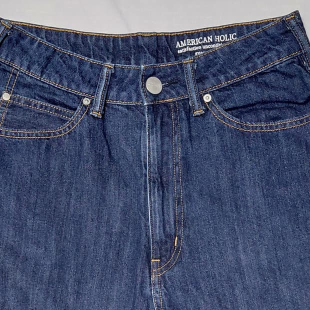 [L] 아메리칸 홀릭 와이드 생지 데님 (컷오프 포인트)