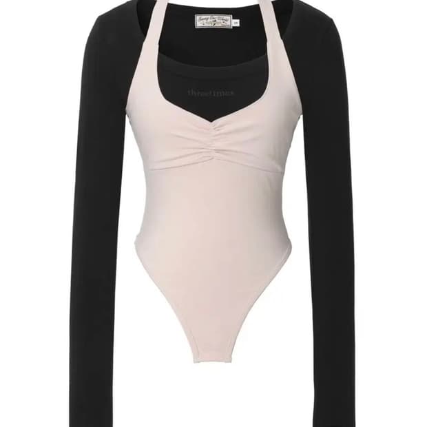 쓰리타임즈 Halter layered top 홀터 레이어드탑 m