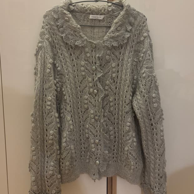 빈티지 카라 니트 가디건 모리걸 아오이유우st 