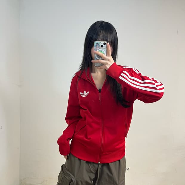 Adidas red Firebird jersey