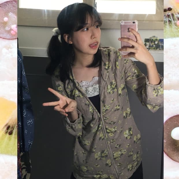스즈코깔💭 엑시즈팜 모리걸 후드집업
