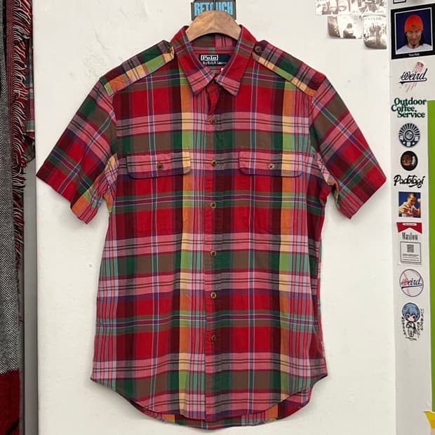 90‘s 폴로 마드라스 체크 반팔셔츠