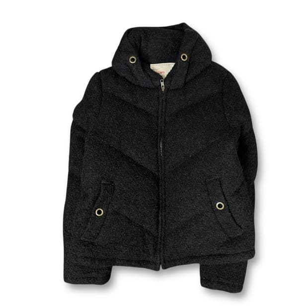 JPN 블랙 뽀글이 후드 자켓