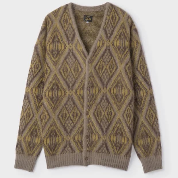 니들스 지오메트릭 다이아몬드 가디건 베이지 m