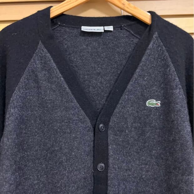라코스테 남성 배색 울니트가디건 L