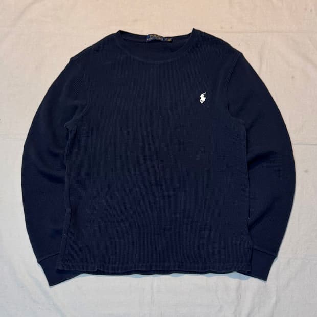 폴로 랄프로렌 와플 써멀 롱슬리브 네이비