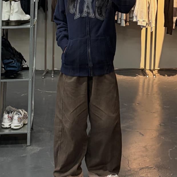 갭 빅로고 쉐르파 이너 후드집업 A2436