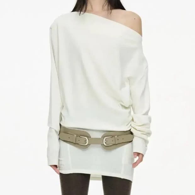 세릭 인시전 테이퍼드 탑 아이보리