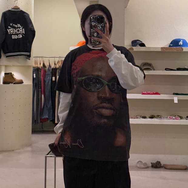 빈티지 데니스 로드맨 올드스쿨 반팔 티셔츠 U1285