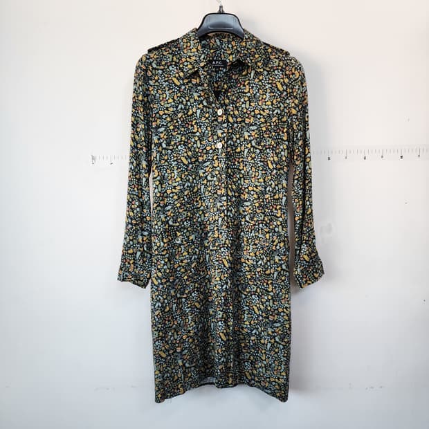A.P.C. 플라워 패턴 롱 셔츠 원피스