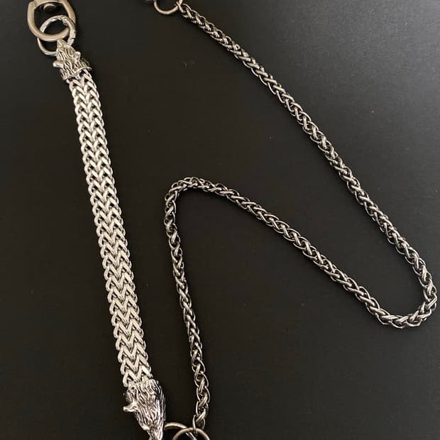 롱&숏 스컬 바지 체인