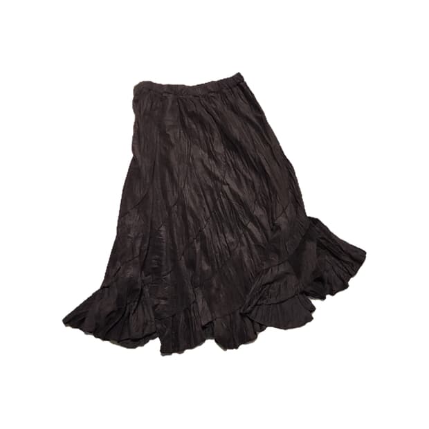 오리엔탈 브라운 스웨이드 스커트