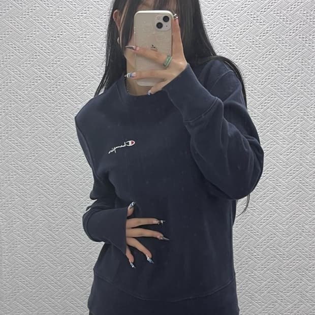 챔피온 리버스위브 자수로고 오버핏 약기모 맨투맨 M C07627