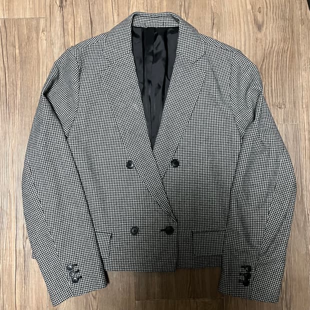 스탠다드 더블 숏카라 자켓(그레이)