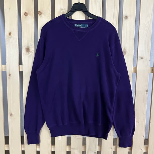 (M) 폴로 랄프로렌 퍼플 라운드 니트 맨투맨