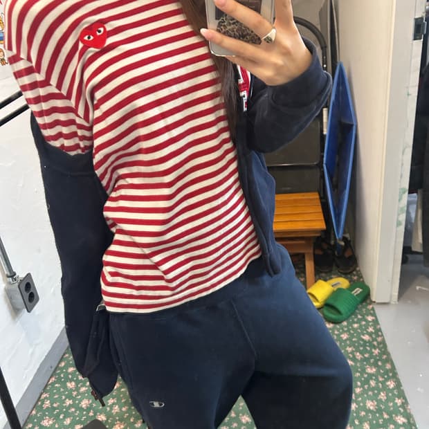 꼼데가르송 스트라이프 롱슬리브