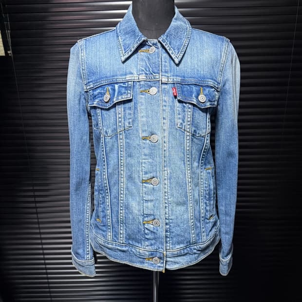 리바이스 연청 데님 워싱 트러커 워크 자켓 청자켓 S 90 여성 여자