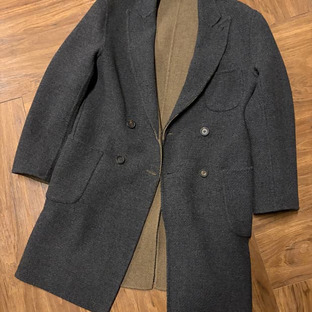LARDINI WOOL REVERSIBLE MINIMAL COAT