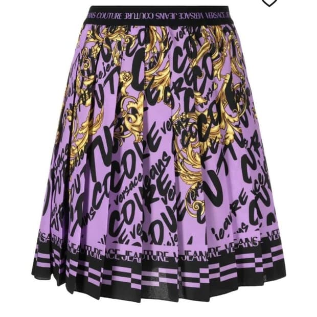 (로제 착용, 새상품) 베르사체 바로크 로고 플리츠 스커트