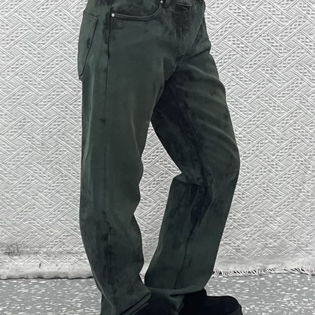 친다운 아메카지 타이다이 스트릿 펑크 딥그린 팬츠 S/XM C10235