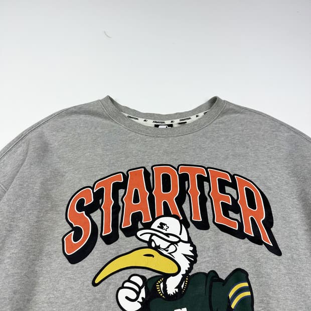 스타터 프린팅 로고 그레이 크루넥 맨투맨 (L)