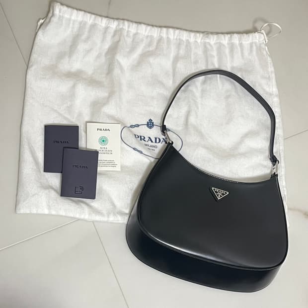 프라다 클레오 브러쉬드 호보백