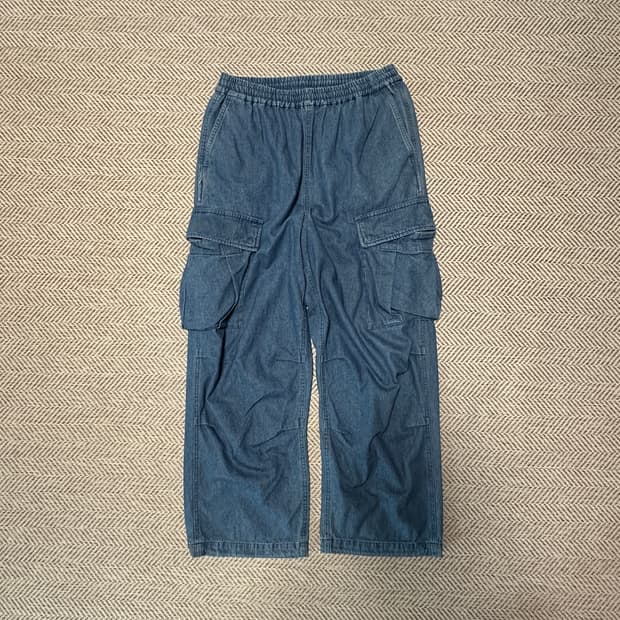 BEAMS vintage cargo denim wide pants