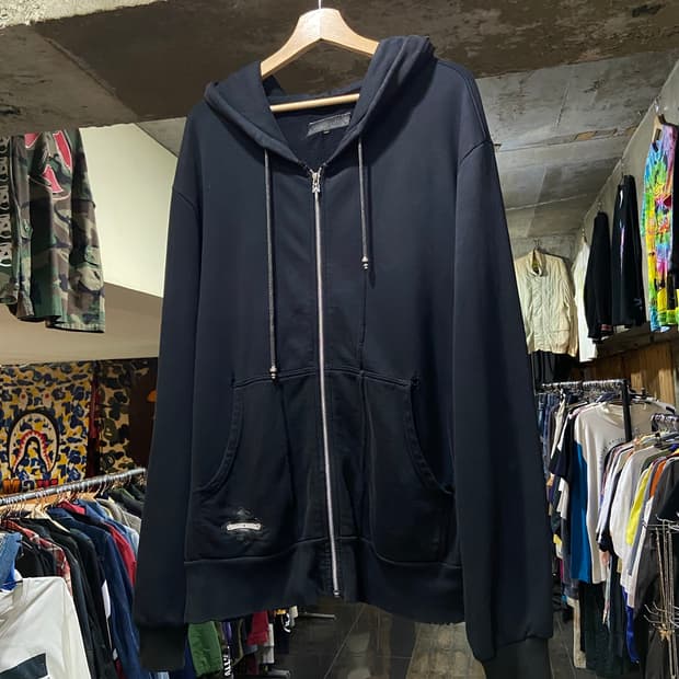 10s Chrome Hearts 크롬하츠 레더 스크롤 로고 패치 집업
