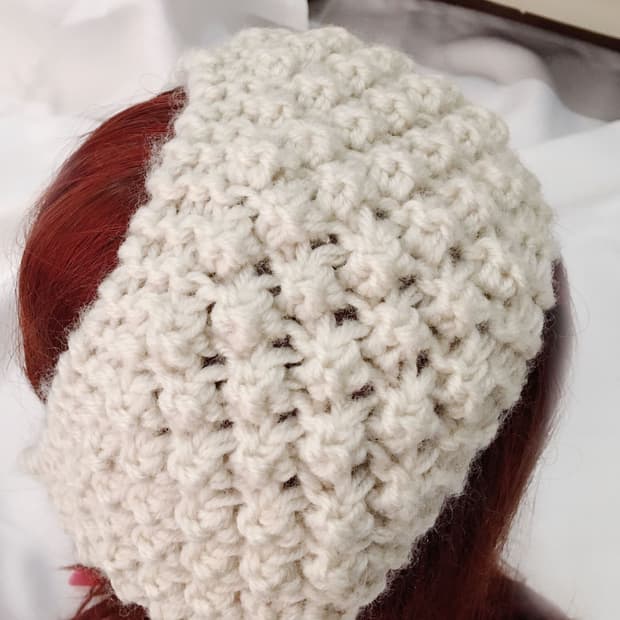 새상품 포코포스카st 크로셰 니트 헤어밴드 아이보리
