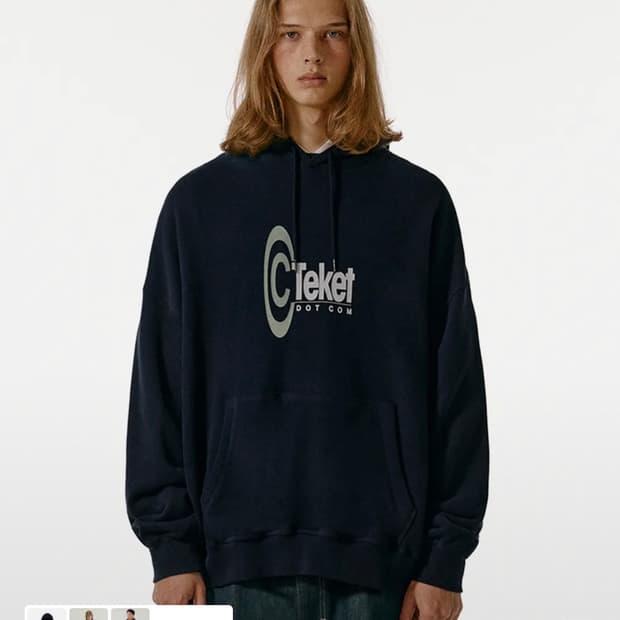 (테켓) 심볼 로고 후드티 네이비 m