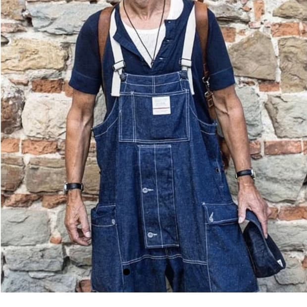 남자 데님 점프슈트 