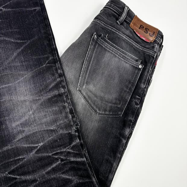 폴 스미스 재팬 흑청 워싱 데미지 데님 팬츠 (31인치)