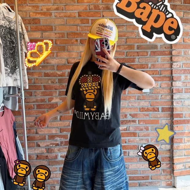 BAPE Baby Milo Crown Print T-Shirt 