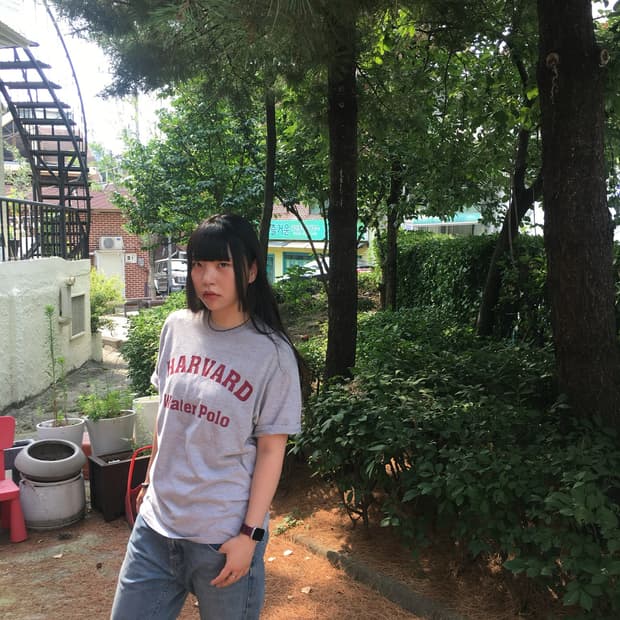Hanes 헤인즈 하버드 워터폴로 반팔 티셔츠 