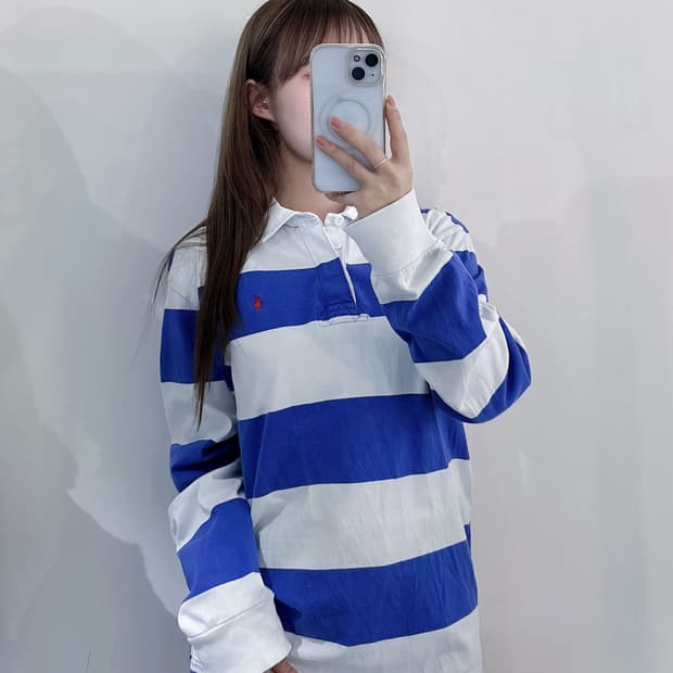 폴로랄프로렌 레드포니 스트라이프 럭비티
