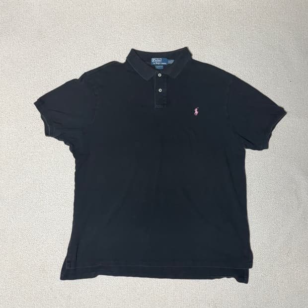 폴로 랄프로렌 XXL 블랙 반팔 카라티