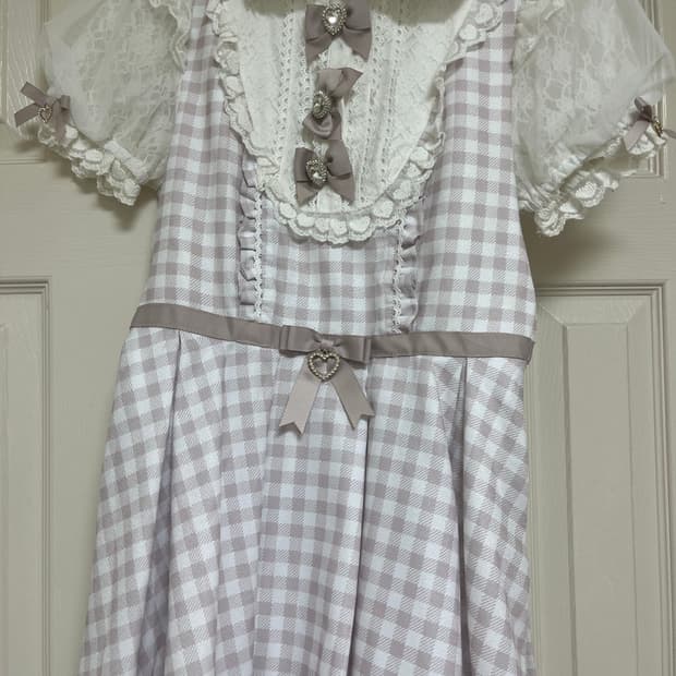 리즈리사 3리본 요크 셋업 핑크